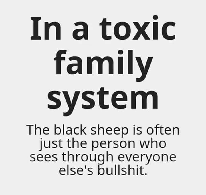 In a toxic family system. The black sheep is often just the person who sees through everyone else's bullshit.