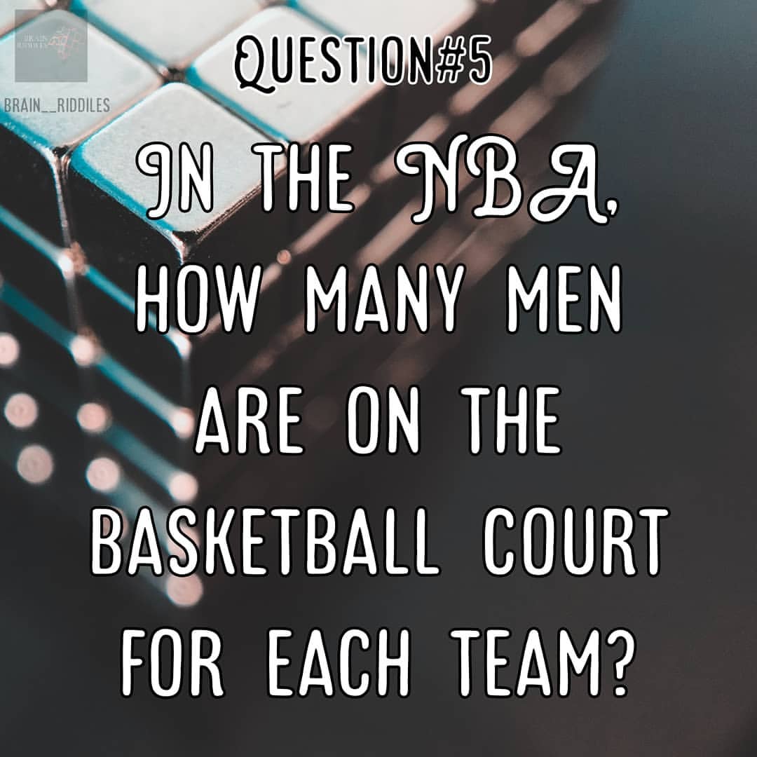 In the NBA how many men are on the basketball court for each team?