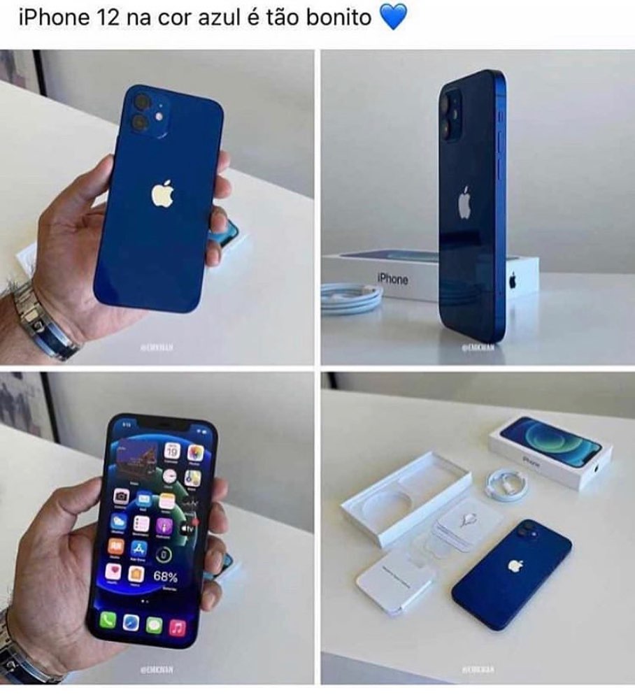 iPhone 12 na cor azul é tão bonito.