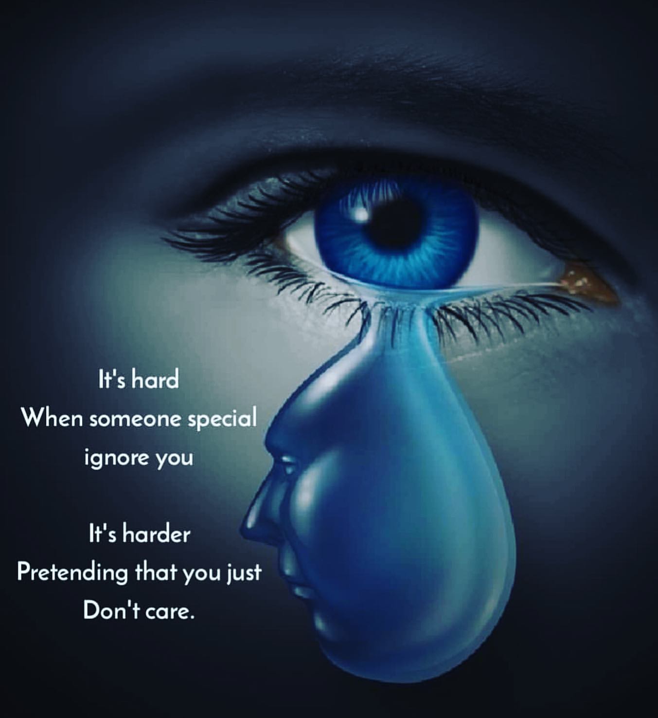 It's hard when someone special ignore you. It's harder pretending that you just don't care.