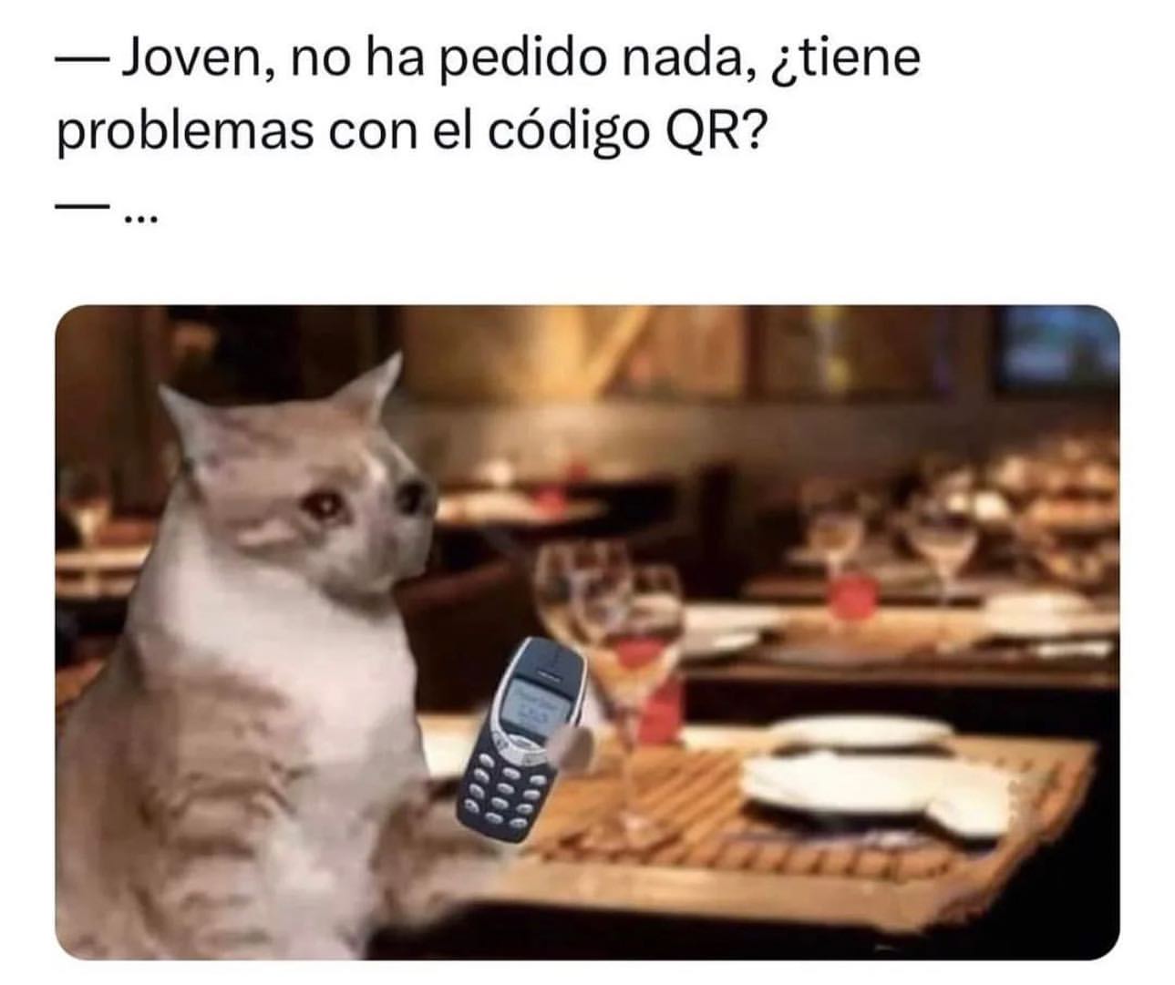 Joven, no ha pedido nada, ¿tiene problemas con el código QR?