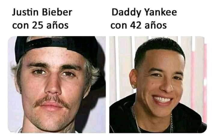 Justin Bieber con 25 años. / Daddy Yankee con 42 años.