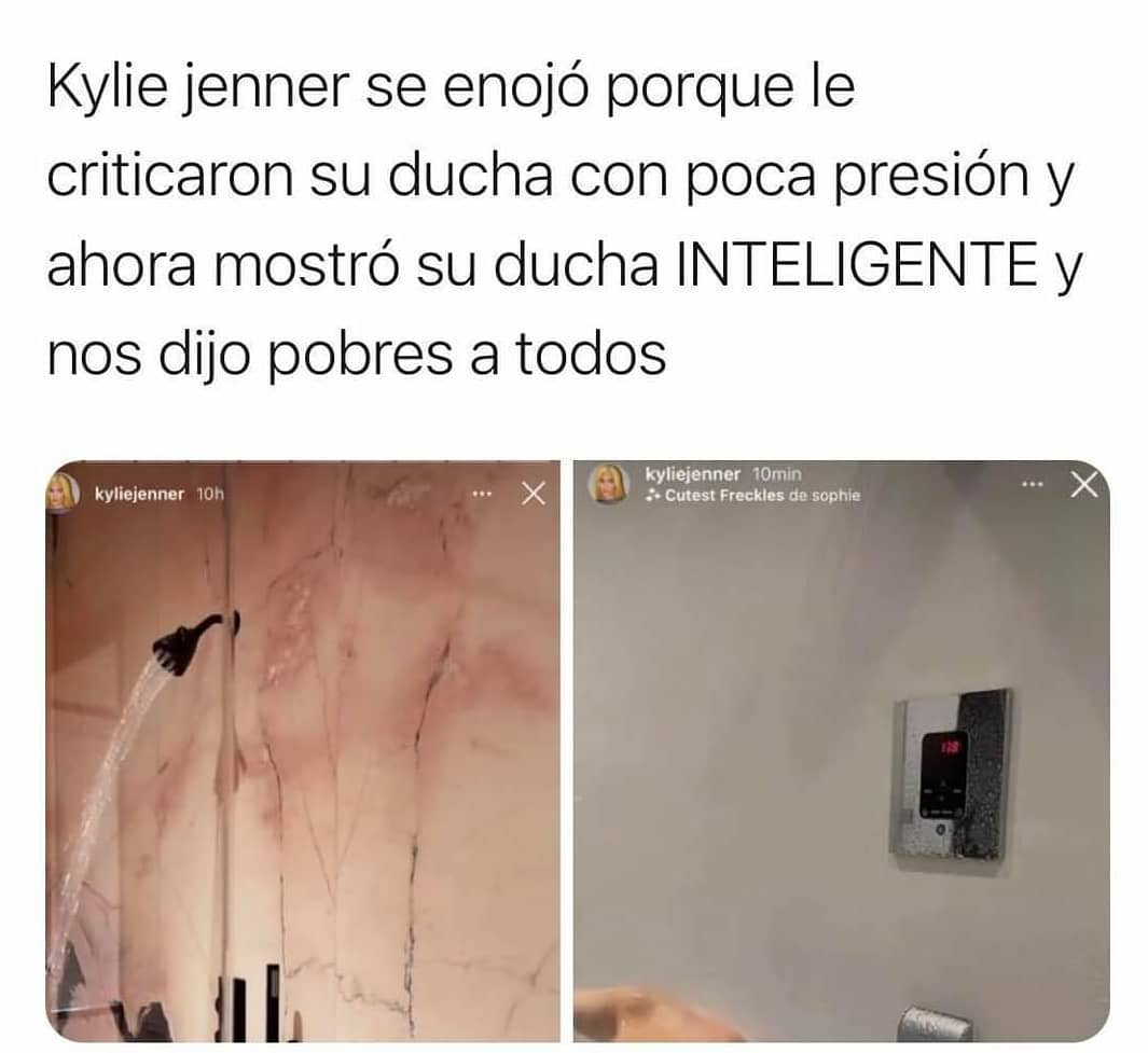 Kylie Jenner se enojó porque le criticaron su ducha con poca presión y ahora mostró su ducha inteligente y nos dijo pobres a todos.