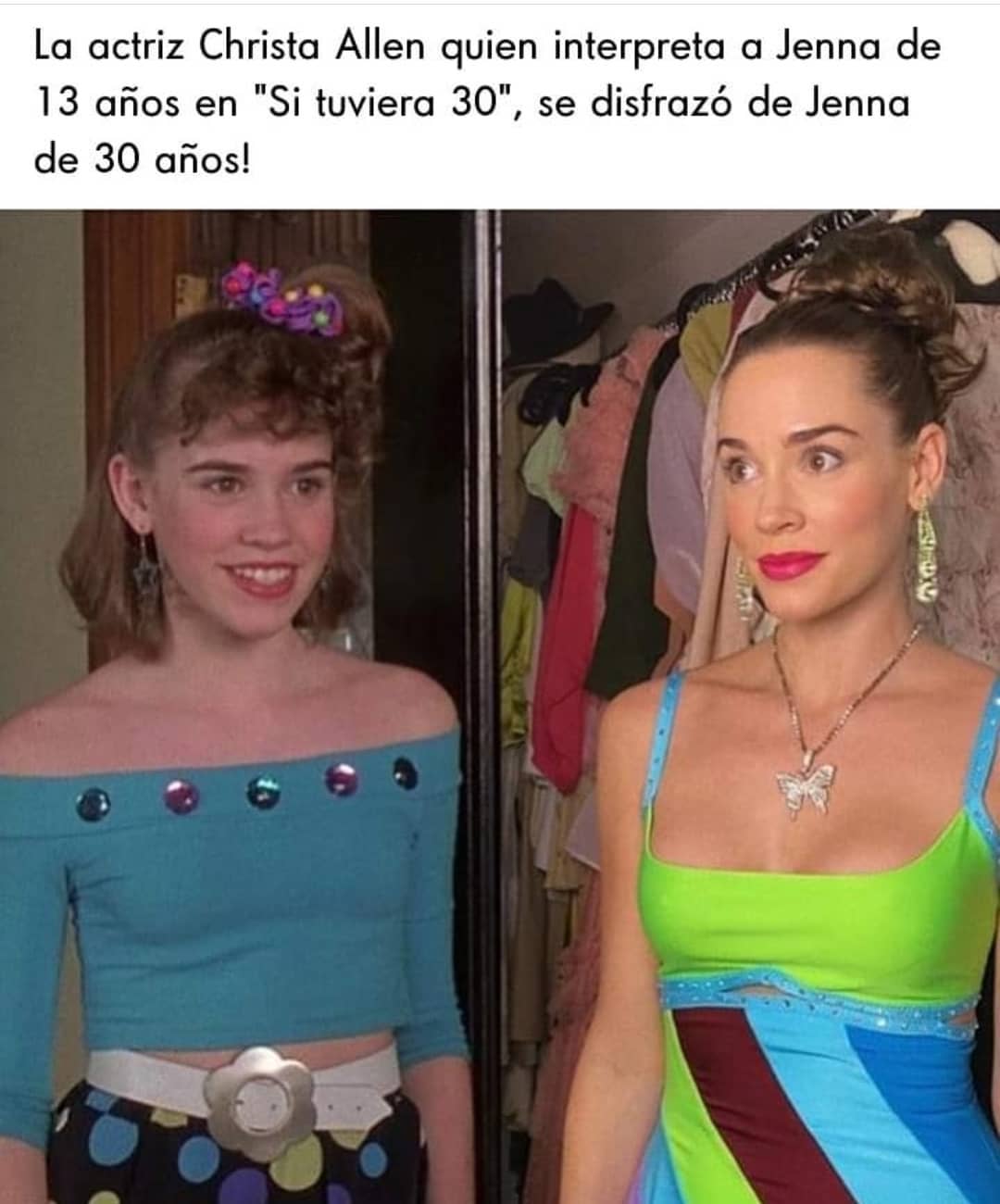 La actriz Christa Allen quien interpreta a Jenna de 13 años en "Si tuviera 30", se disfrazó de Jenna de 30 años!