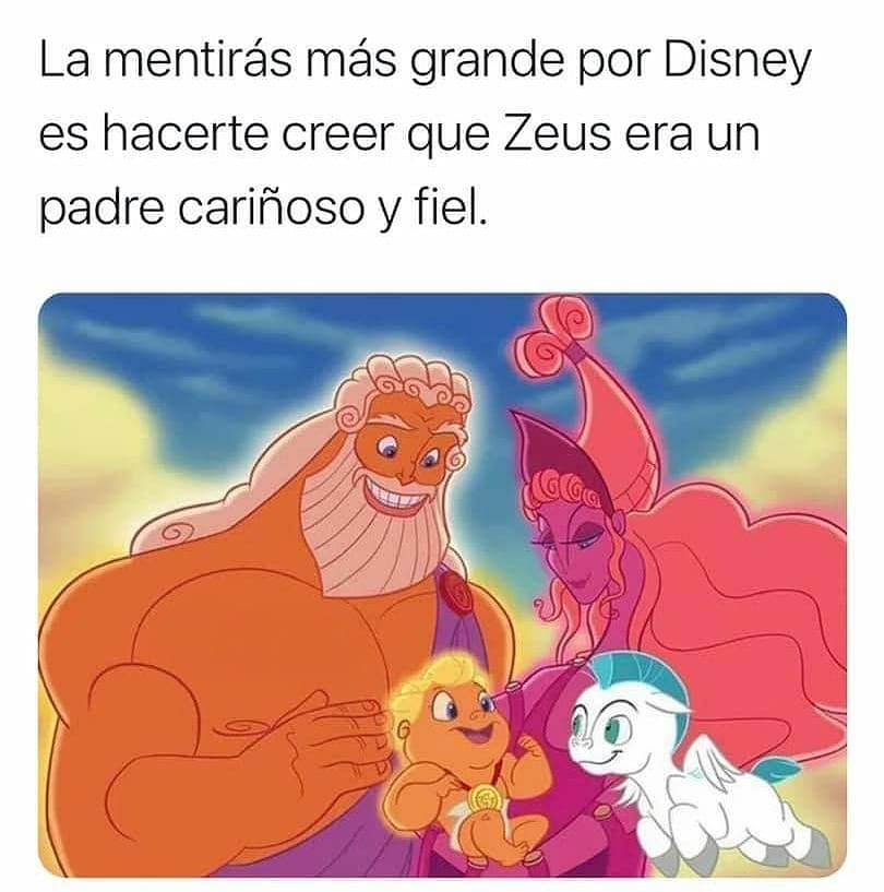 La mentirás más grande por Disney es hacerte creer que Zeus era un padre cariñoso y fiel.