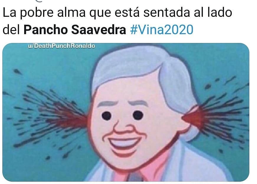 La pobre alma que está sentada al lado del Pancho Saavedra #Vina2020