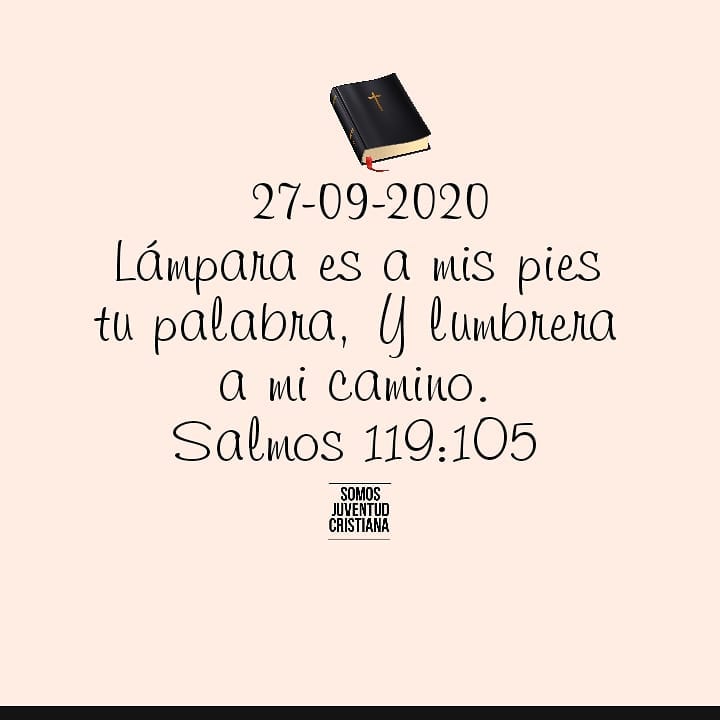 Lámpara es a is pies tu palabra. Y lumbrera a mi camino. Salmos 119:105.