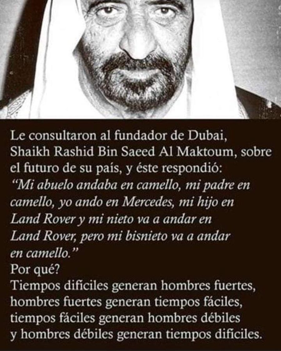 Le consultaron al fundador de Dubai, Shaikh Rashid Bin Saeed Al Maktoum,  sobre el futuro de