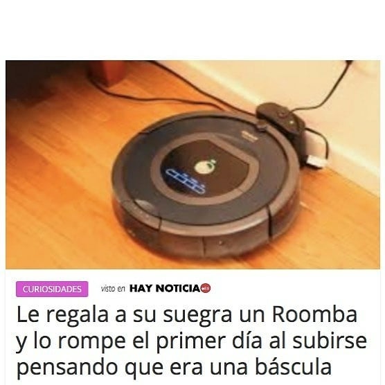 Le regala a su suegra un Roomba y lo rompe el primer día al subirse pensando que era una báscula.