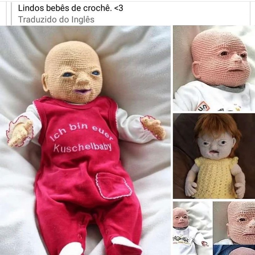 Lindos bebês de crochê.