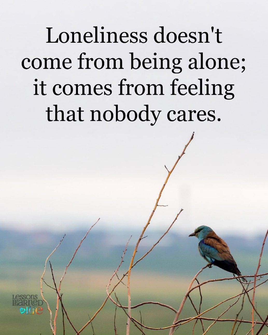 Loneliness is not being alone. It's the feeling that nobody cares, by  Menno van der Land