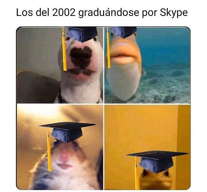 Los del 2002 graduándose por Skype.