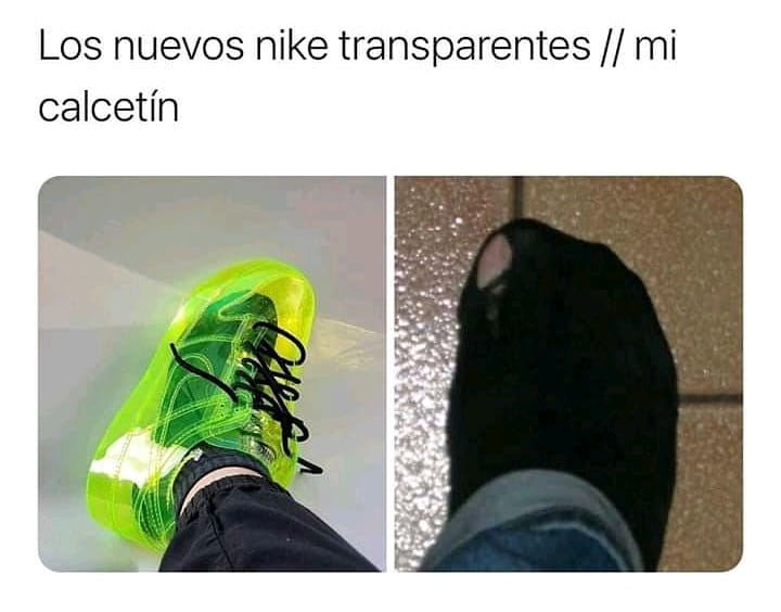 Los nuevos Nike transparentes. // Mi calcetín.