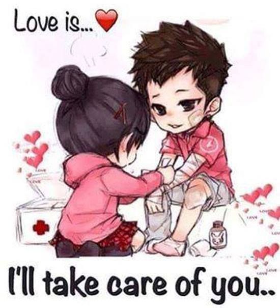 Love is.. I'll take care of you.