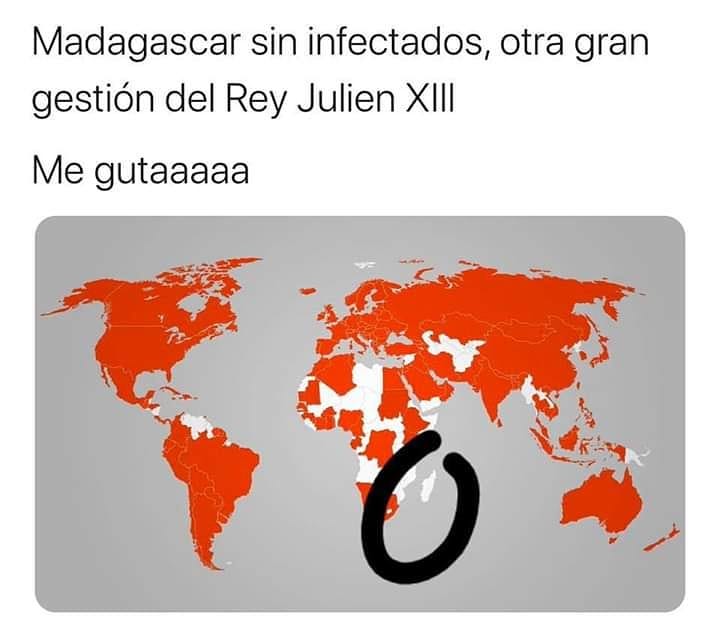 Madagascar sin infectados, otra gran gestión del Rey Julien XIII. Me gutaaaaa.