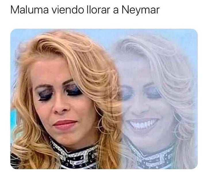 Maluma viendo llorar a Neymar.