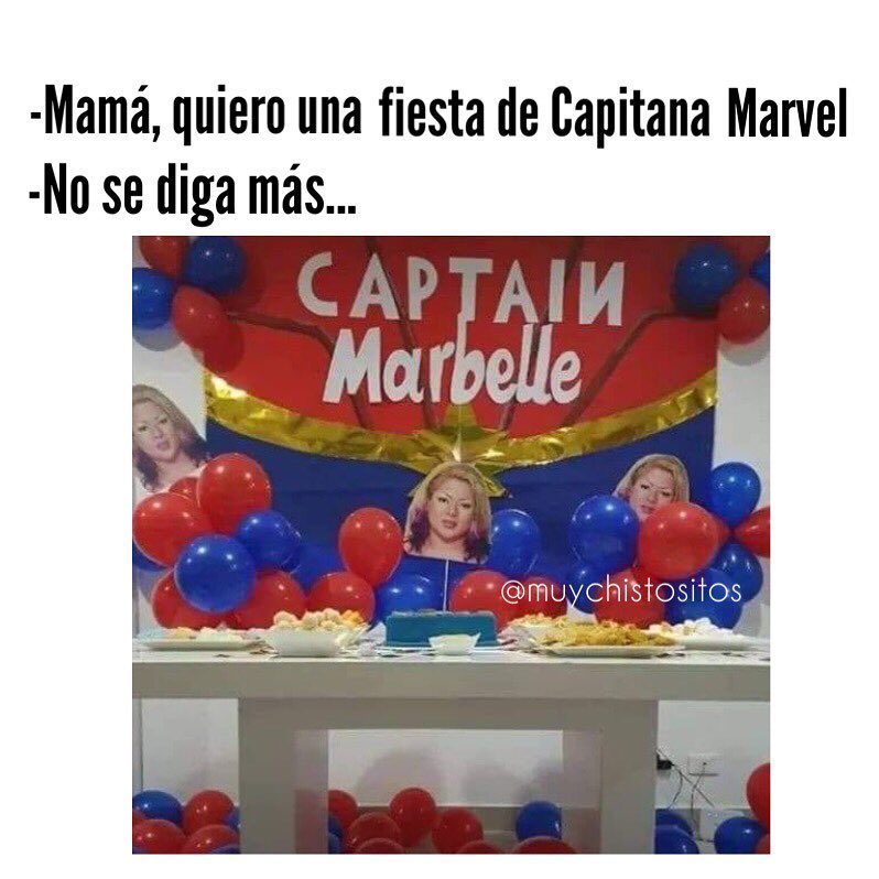 Mamá, quiero una fiesta de Capitana Marvel.  No se diga más...