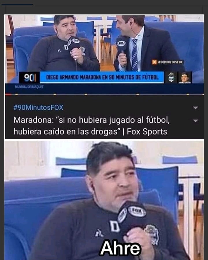 Maradona: "si no hubiera jugado al fútbol, hubiera caído en las drogas".