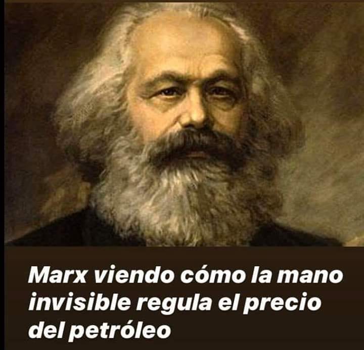Marx viendo cómo la mano invisible regula el precio del petróleo.