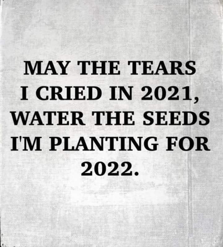May the tears I cried in 2021, water the seeds I'm planting for 2022