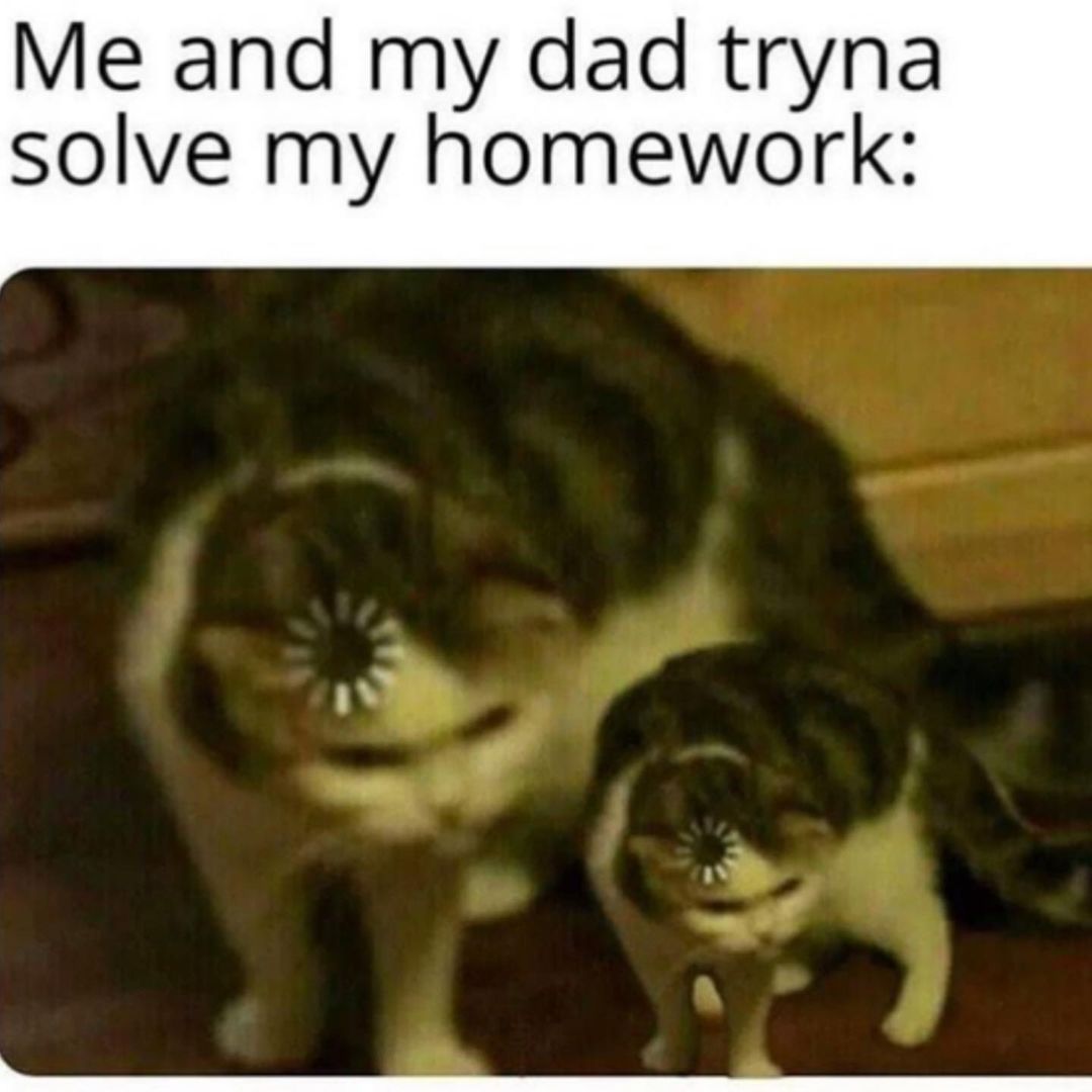 Me and my dad tryna solve my homework: