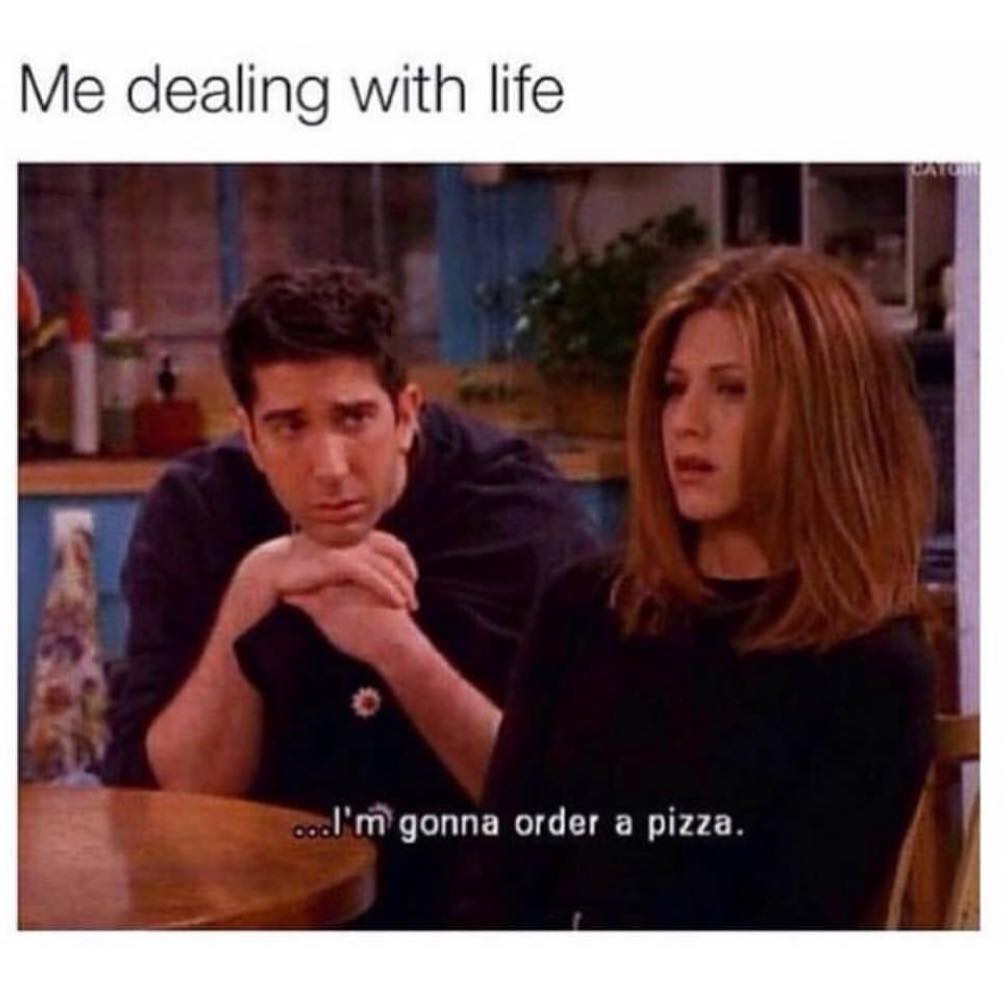 Me dealing with life.... I'm gonna order a pizza. - Funny