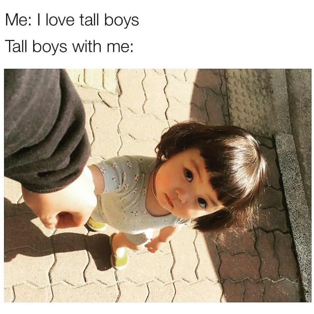 Me: I love tall boys. Tall boys with me: