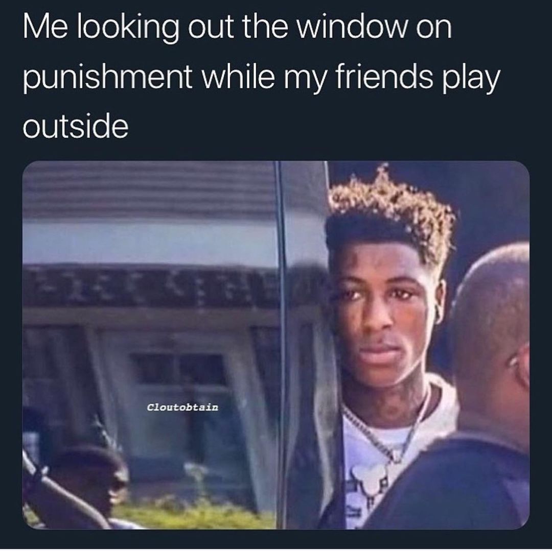 Me looking out the window on punishment while my friends play outside.