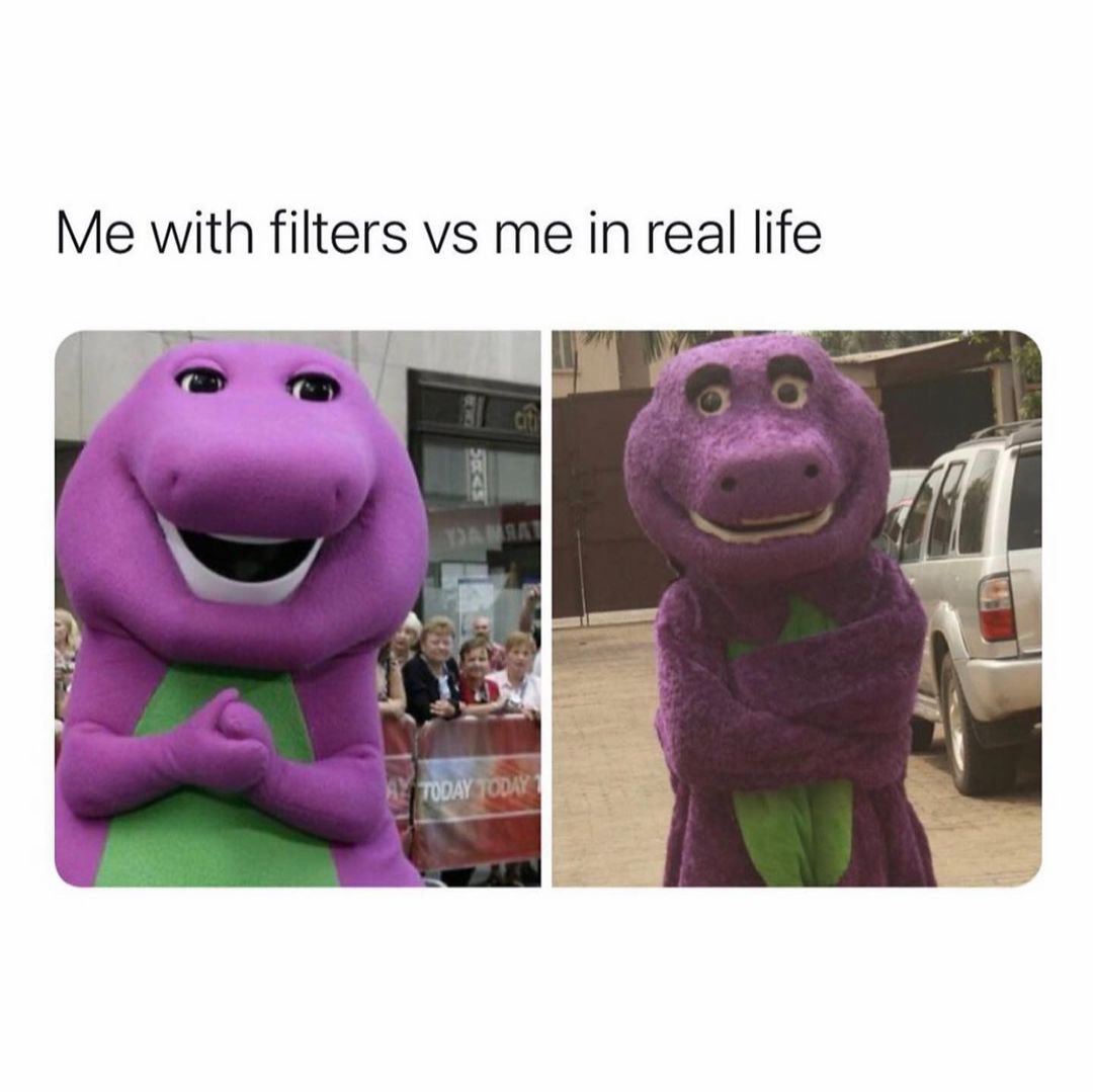 Me with filters vs me in real life.