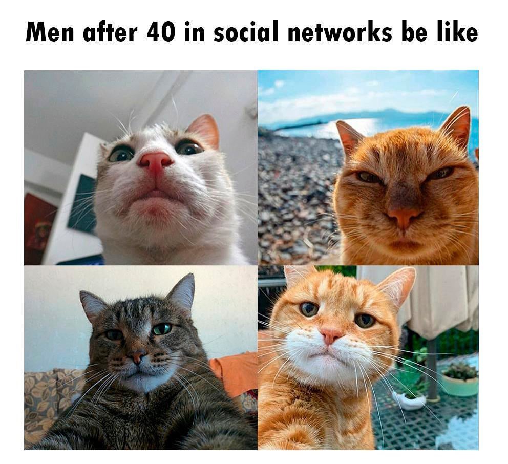 Men after 40 in social networks be like.