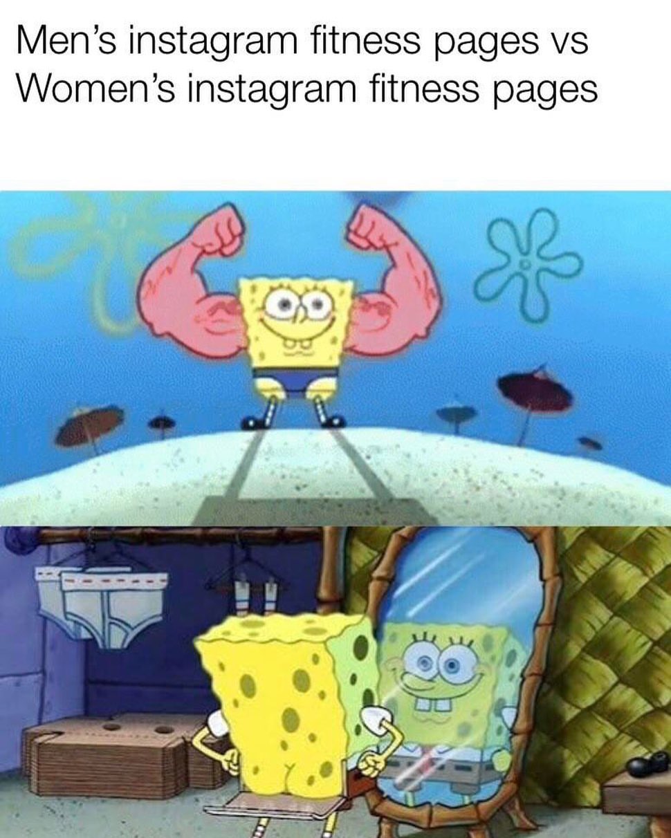 Men's instagram fitness pages vs Women's instagram fitness pages.