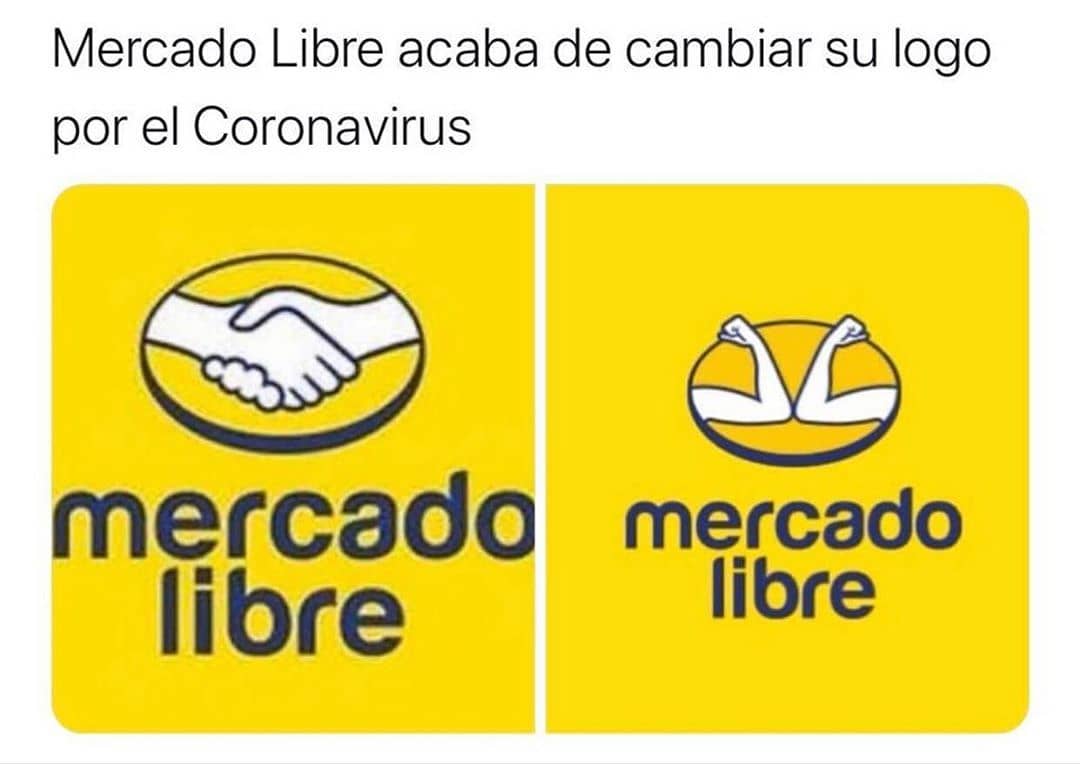 Mercado Libre acaba de cambiar su logo por el Coronavirus.