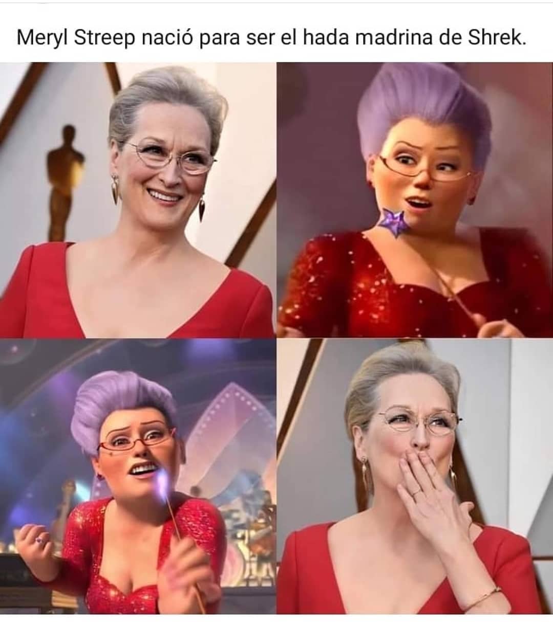 Meryl Streep nació para ser el hada madrina de Shrek.