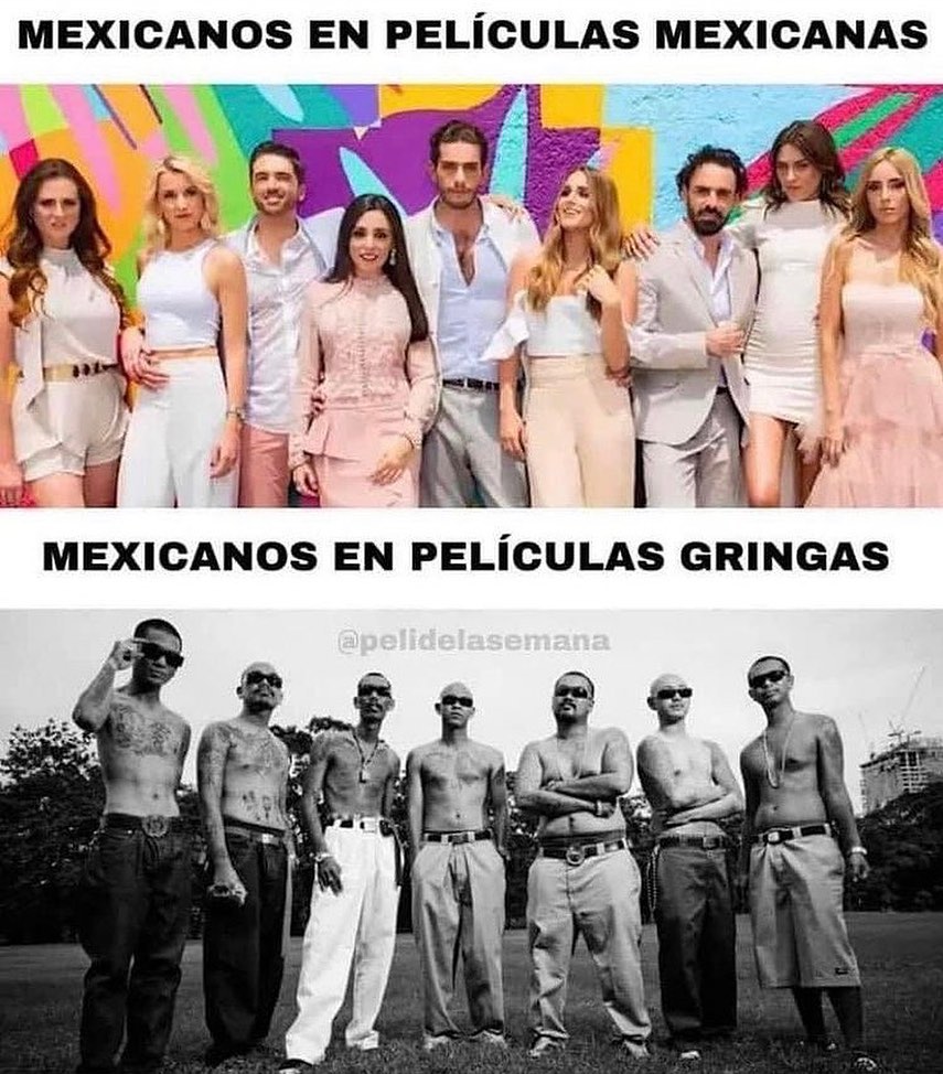 Mexicanos en películas mexicanas. Mexicanos en películas gringas.