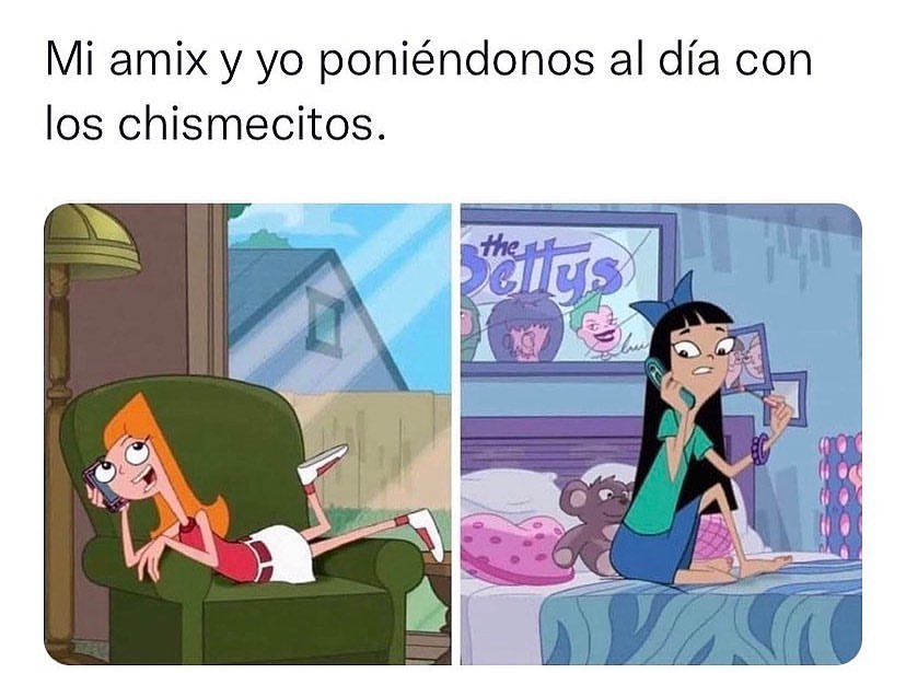 Mi amix y yo poniéndonos al día con los chismecitos.