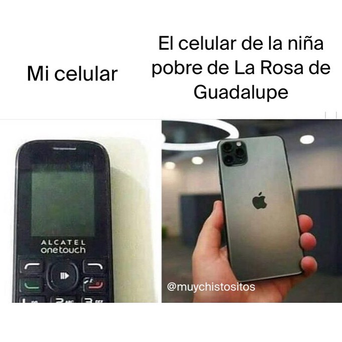 Mi celular. El celular de la niña pobre de La Rosa de Guadalupe.