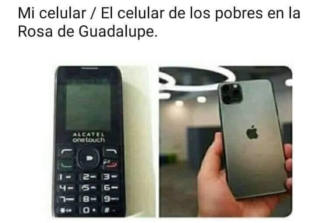 Mi celular. / El celular de los pobres en la Rosa de Guadalupe.