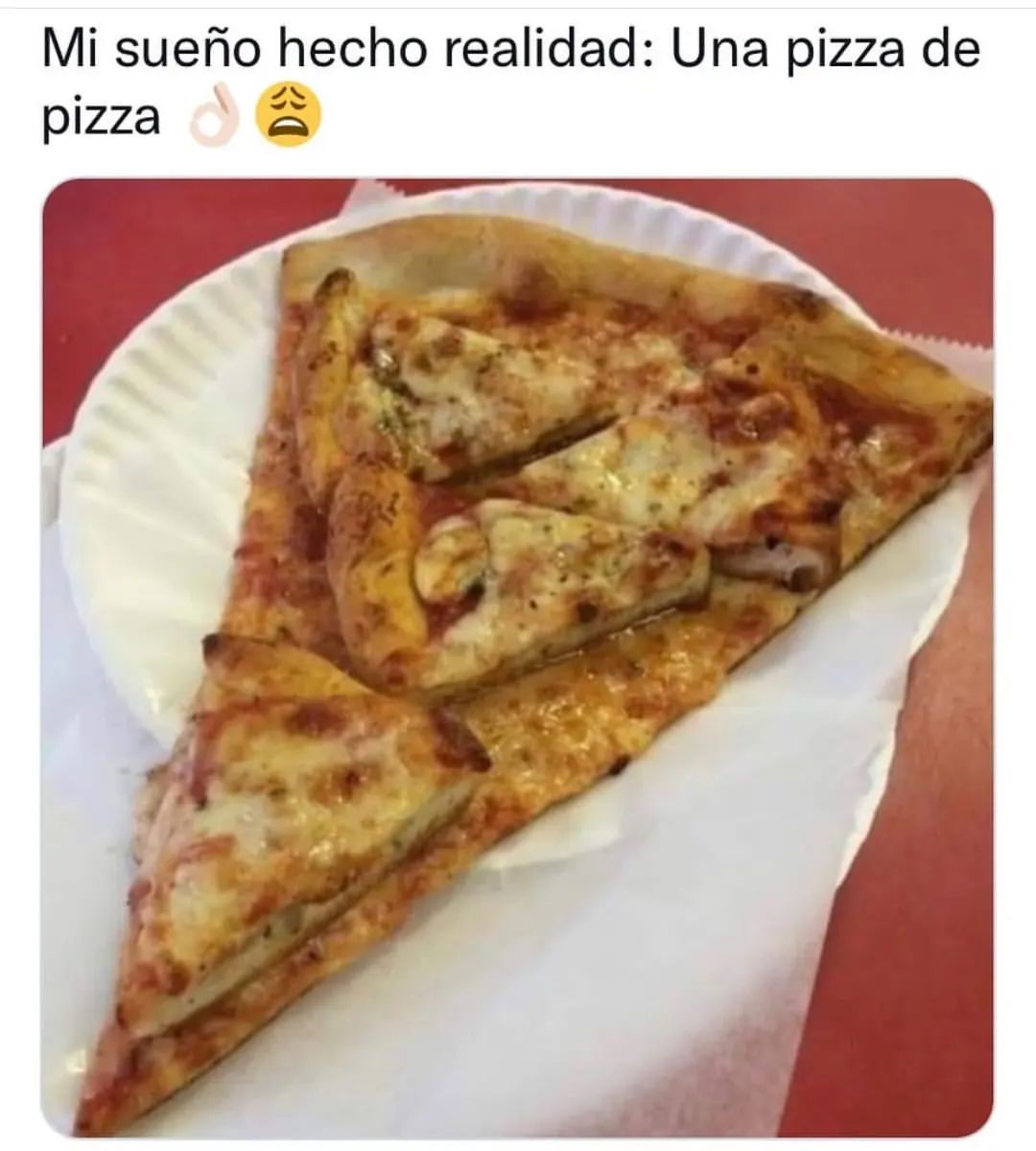 Mi sueño hecho realidad: Una pizza de pizza.