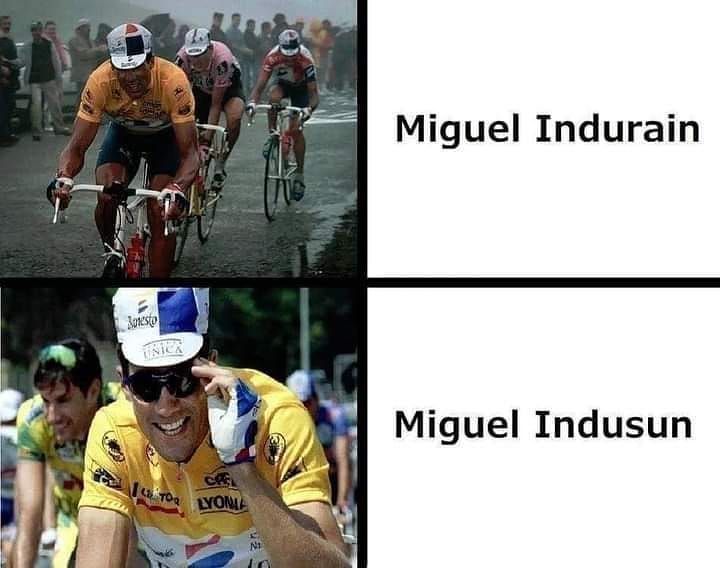 Miguel Indurain. / Miguel Indusun.