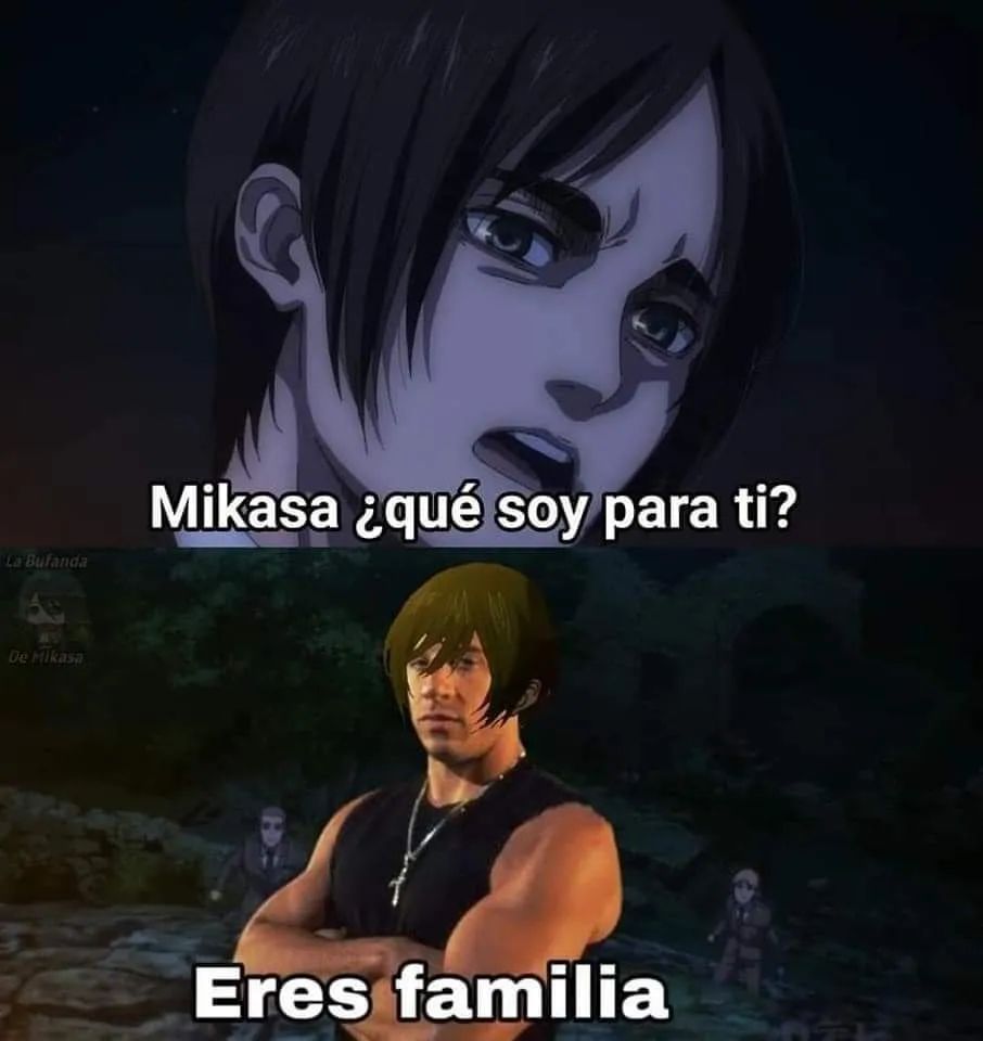 Mikasa ¿qué soy para ti? Eres familia.