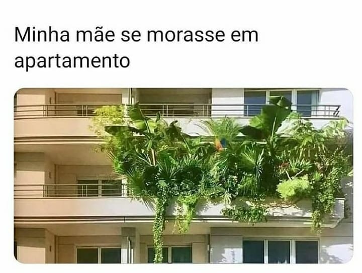 Minha mãe se morasse em apartamento.