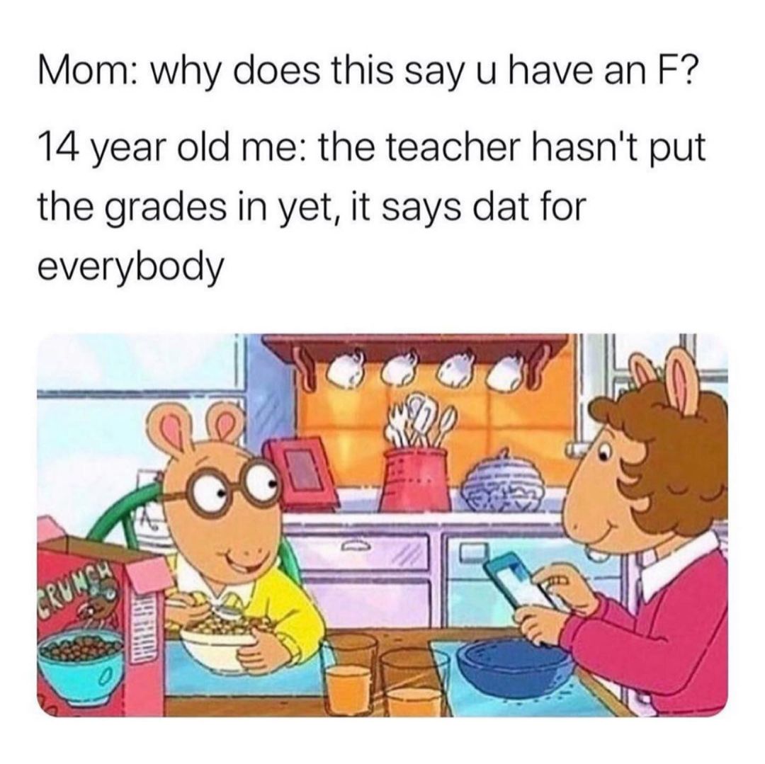 Mom Why Does This Say U Have An F 14 Year Old Me The Teacher Hasn t 