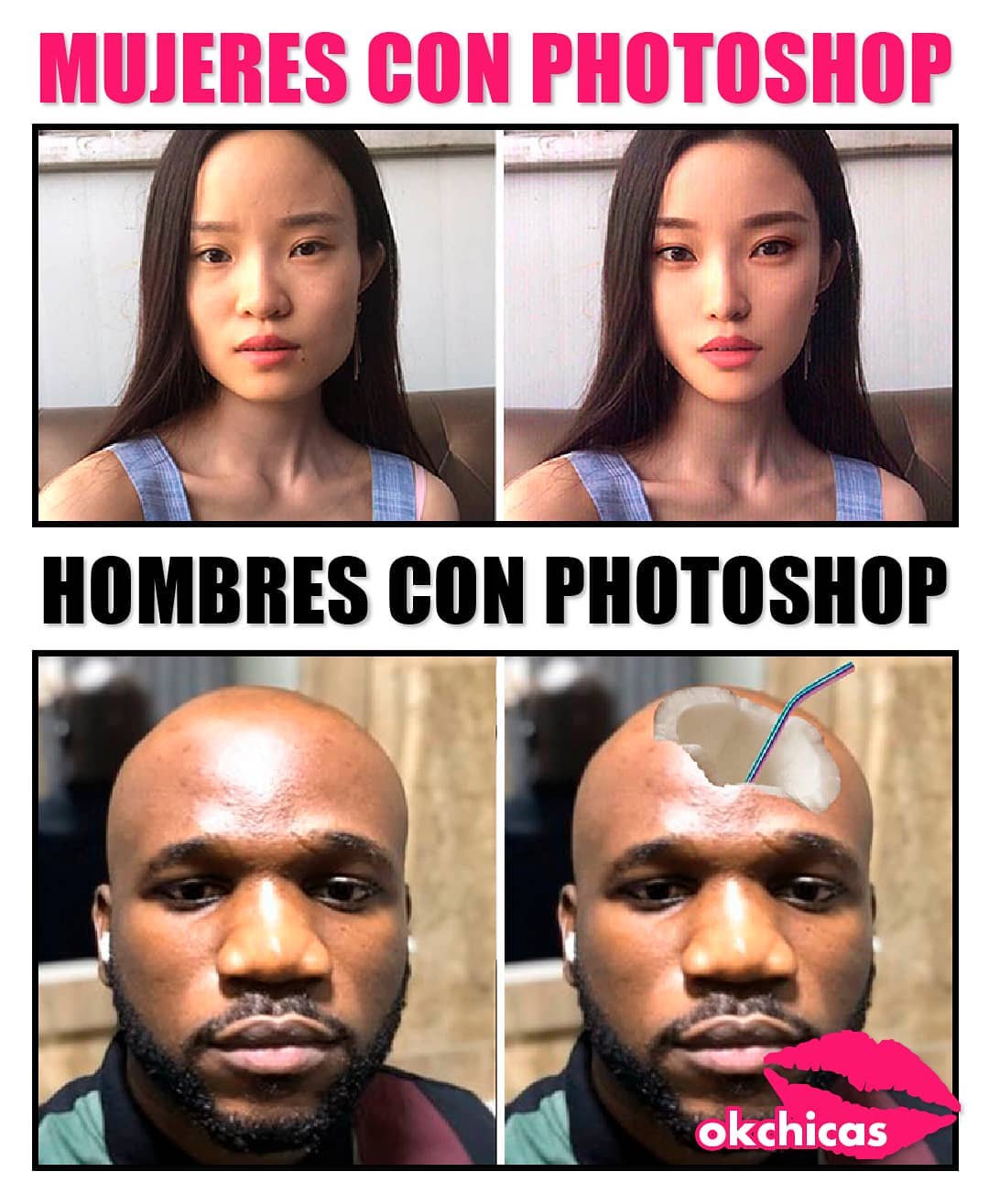 Mujeres con Photoshop.  Hombres con Photoshop.