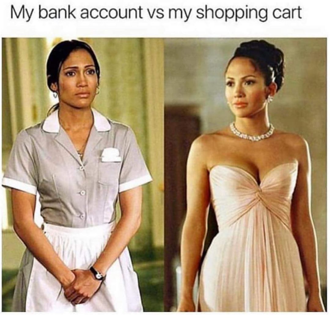 My bank account vs My shopping cart.