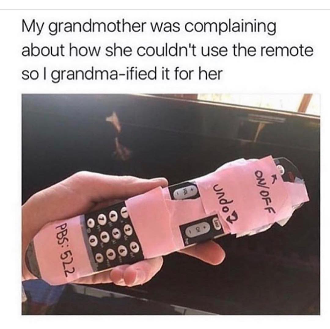 My grandmother was complaining about how she couldn't use the remote so I grandma-ified it for her.