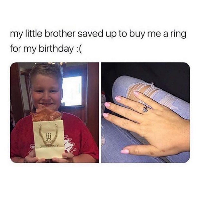My little brother saved up to buy me a ring for my birthday :(
