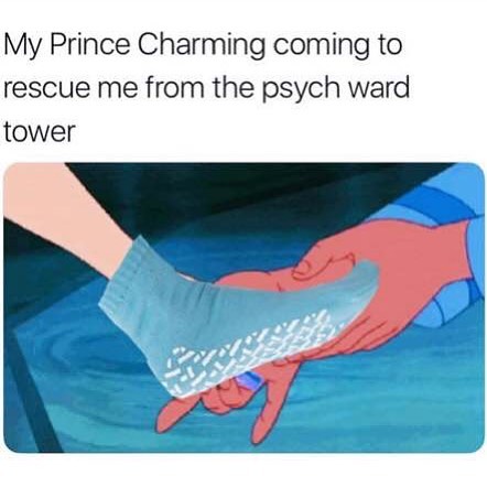 My Prince Charming coming to rescue me from the psych ward tower.