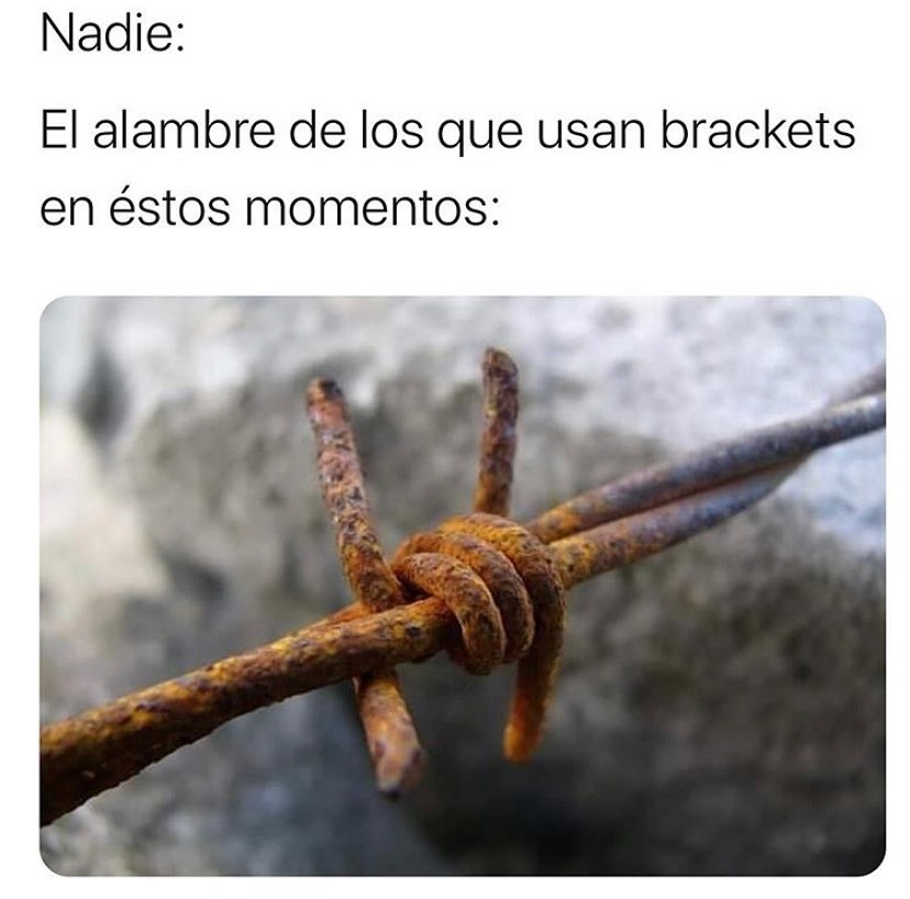 Nadie El alambre de los que usan brackets en éstos momentos Memes