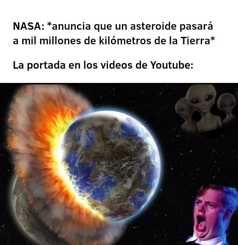 NASA: *Anuncia que un asteroide pasará a mil millones de kilómetros de la Tierra*  La portada en los videos de Youtube: