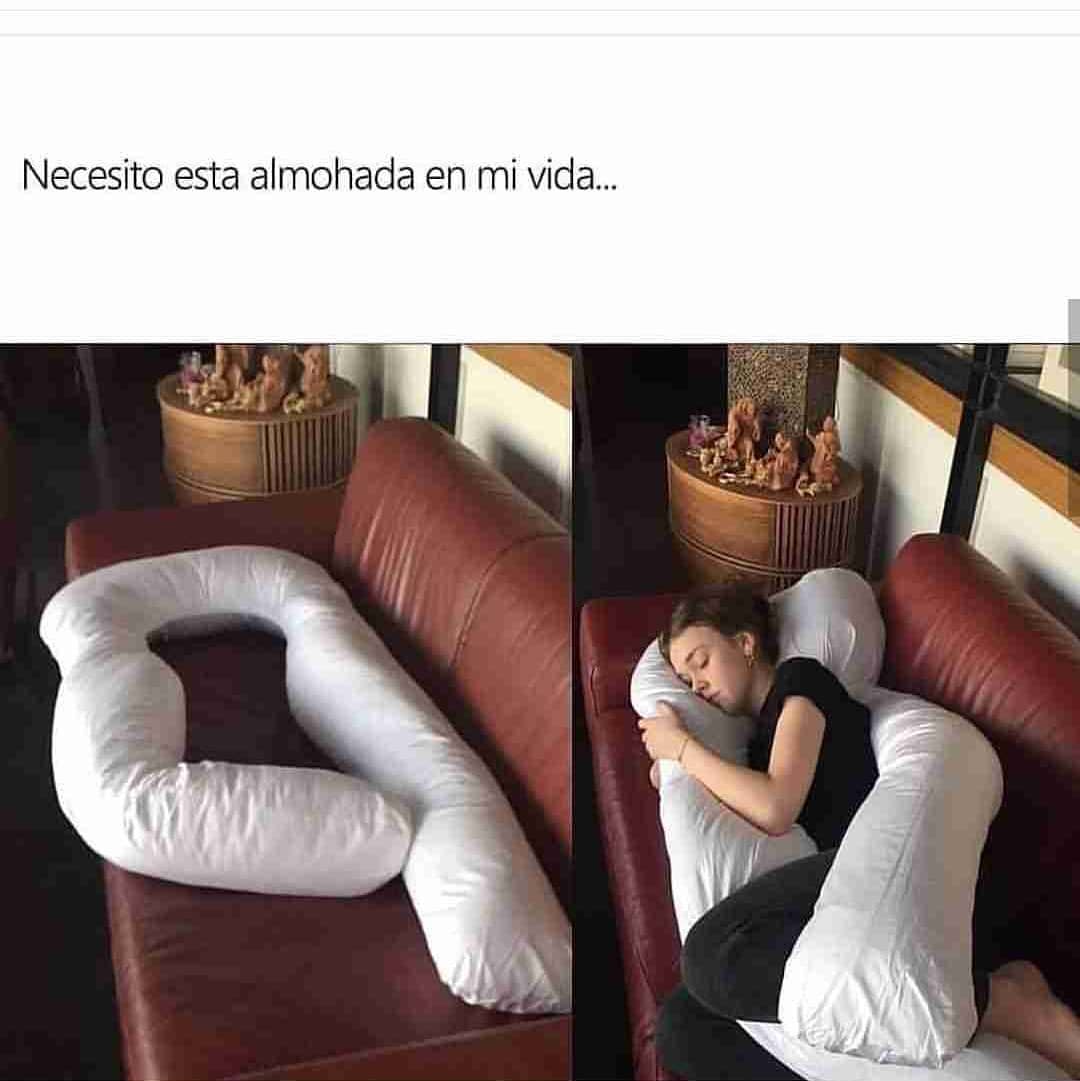 Necesito esta almohada en mi vida...